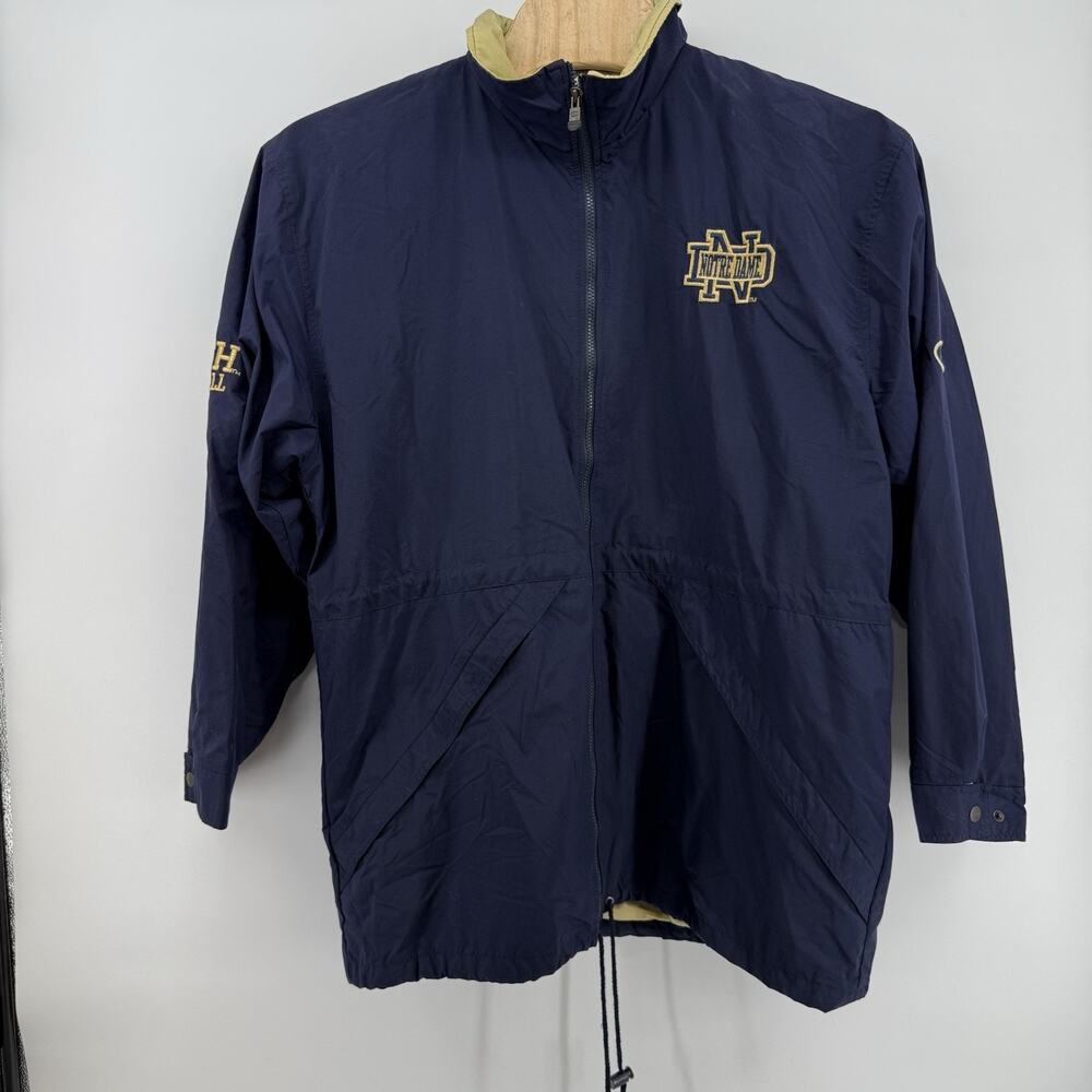 CHAMPION NOTRE‎ DAME RARE EMBROIDERED FOOTBALL JACKET X LARGE WITH HOOD
